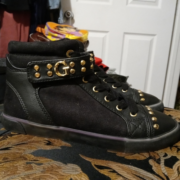 🏀🎒GUESS HIGH TOPS BLACK&GOLD🥊💝 - Picture 10 of 14